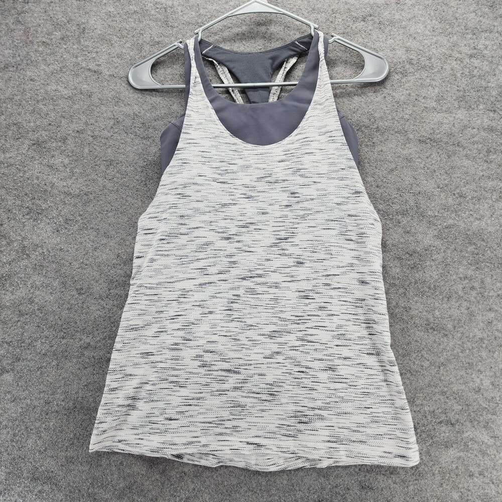 Lululemon Tank Top Womens 4 Gray Built in Bra Activewear Yoga